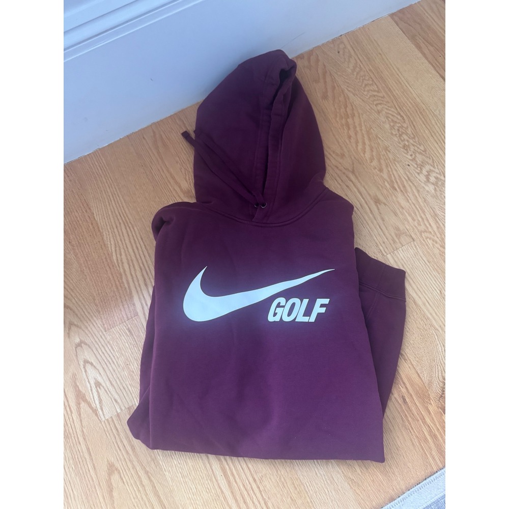 Nike Golf Pullover Hoodie Burgundy Large Swoosh Men's Large